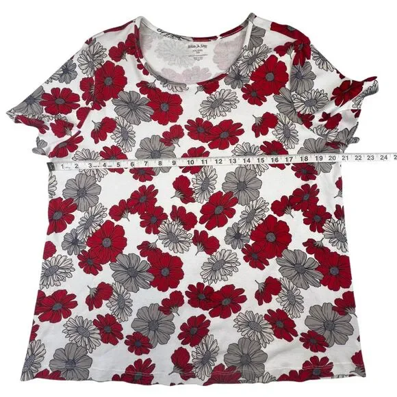 White Stag Shirt XXL Bloomcore Crew Neck Cottagecore Comfort Floral Hawiian Tee - Picture 3 of 9